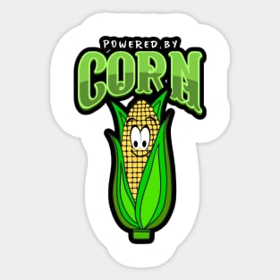 POWERED By Corn On The Cob Sticker